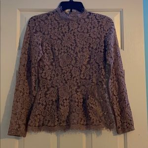 Purple See-through floral top